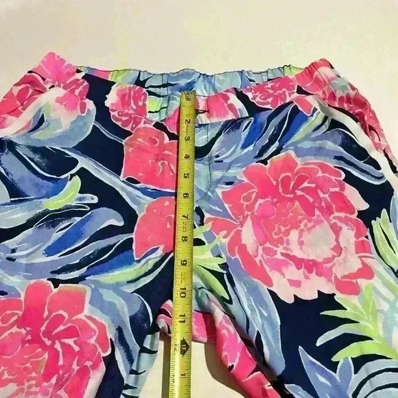 Lilly Pulitzer Womens Madeira Pants High Tide Navy  Tropicolada Size 10 - Picture 6 of 12